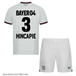 Bayer Leverkusen Piero Hincapie #3 Vieraspaita Lapsille 2023-24 Lyhythihainen (+ shortsit)